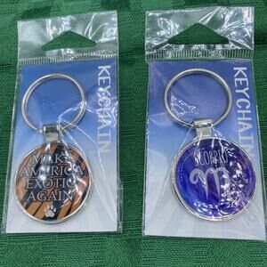 Lot Of 2 keychains-Scorpio & Make America Exotic Again Both NIP